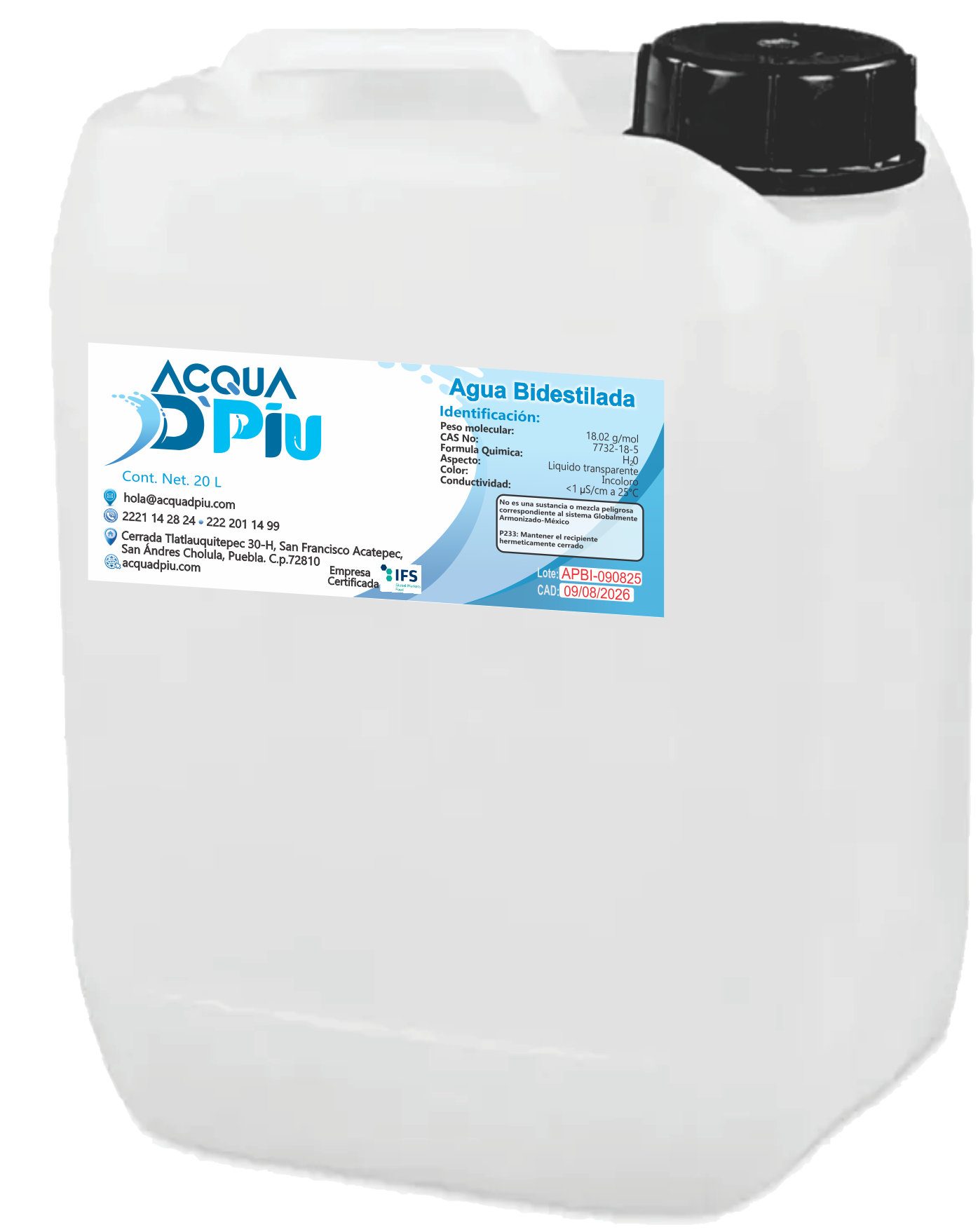 Garrafón de agua bidestilada Acqua DPiu